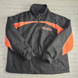 Matco‎ Tools Jacket Mens XL Black Orange Fleece Lined Mechanic Jacket Zip Up